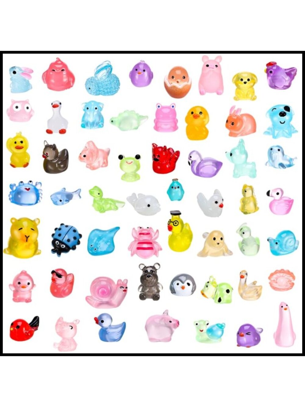 Glow in the Dark Mini Resin Animals 55 Style Tiny Figures
